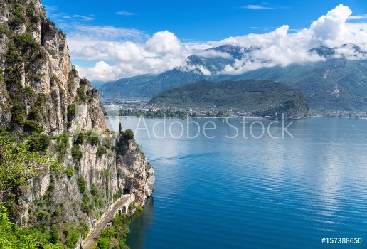 Picture of Summer view over of lake Garda in Italy Europe